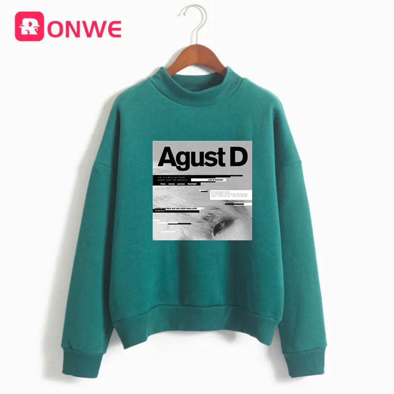 Модная женская толстовка Agust D 90s Harajuku Ullzang зимняя флисовая Розовая Толстовка