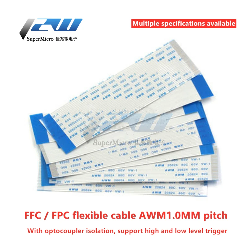 10 шт. несколько длин плоский гибкий кабель FFC FPC ЖК дисплей AWM 20624 80C 60V VW 1 1.0MM/FPC 0.5MM коннектор плоского