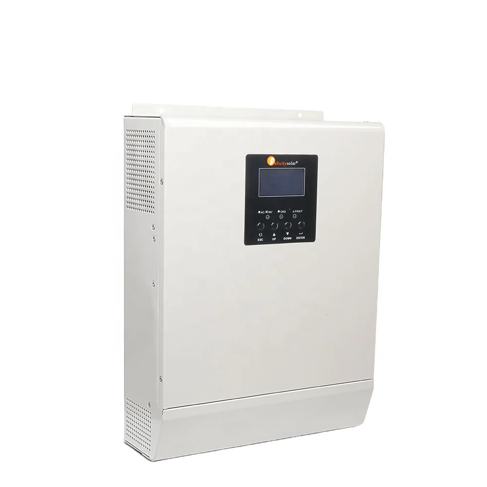 

Felicitysolar hybrid solar 3kva 24v high frequency inverter built in 50A PWM charge controller for home ups