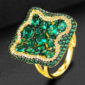 

missvikki Monaco Design Big Face Rings full Shiny Cubic Zirconia Noble Women Rings Bridal Wedding Finger Party Show Jewelry