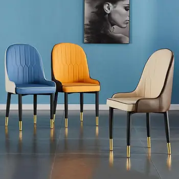 

Nordic wrought iron dining chair light luxury home simple creative hotel negotiating backrest restaurant leisure coffee chair