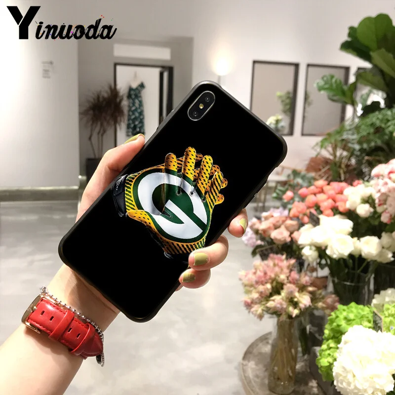 Yinuoda Green Bay упаковщик ТПУ черный чехол для телефона чехол для iPhone X XS MAX 6 6s 7 7plus 8 8Plus 5 5S SE XR 11pro max - Цвет: A11