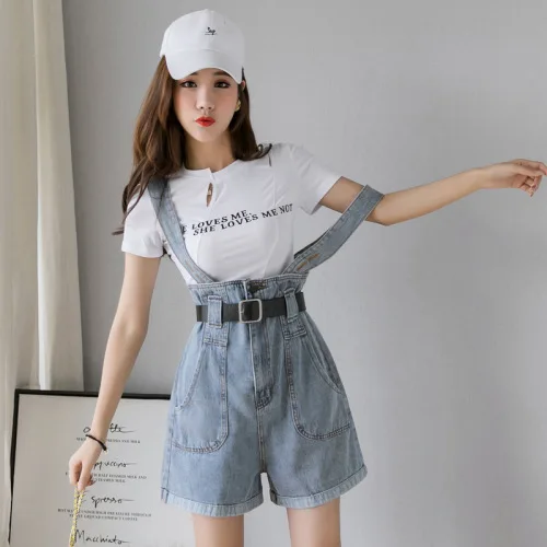 S- 3XL New Summer Plus Size Denim Overalls Female Harajuku Kawaii Playsuits Feminino Loose Students Women Jumpsuit Shorts Mujers S- 3XL New Summer Plus Size Denim Overalls Female Harajuku Kawaii Playsuits Feminino Loose Students Women Jumpsuit Shorts Mujers