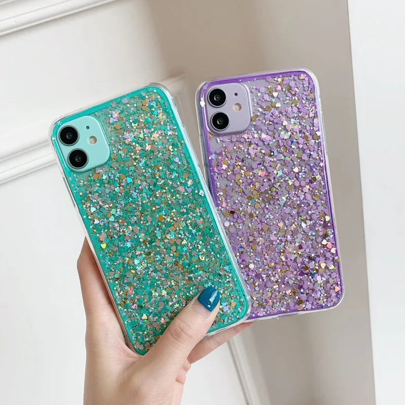 Блестящий Мягкий чехол с блестками для iPhone XR X XS Max 7 8 6S Plus силиконовый iphone 11 pro max SE