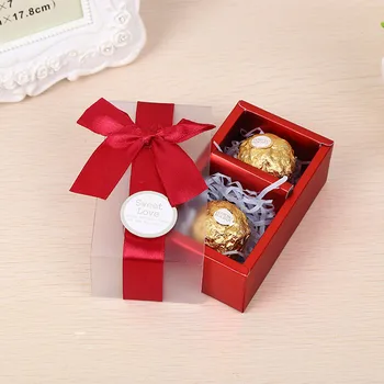 

100pcs / lot 2 Grade Macaron Box Bakery Box for Cookies Chocolate Cookie Paper Packaging Boxes Valentine's Day Gift