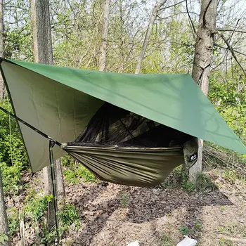 

1-2 Person Portable Outdoor Camping Hammock with Mosquito Net High Strength Parachute Fabric Hanging Bed Hunting Sleeping Swing