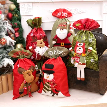 

Christmas Decorations Children Holiday Santa Claus Gift Bag Large Size Gift Package Gift Pocket Backpack