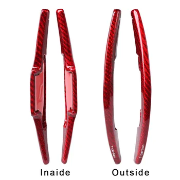 

Parts Steering Wheel Shift Paddle Car 2pcs Carbon Fiber Red Accessories