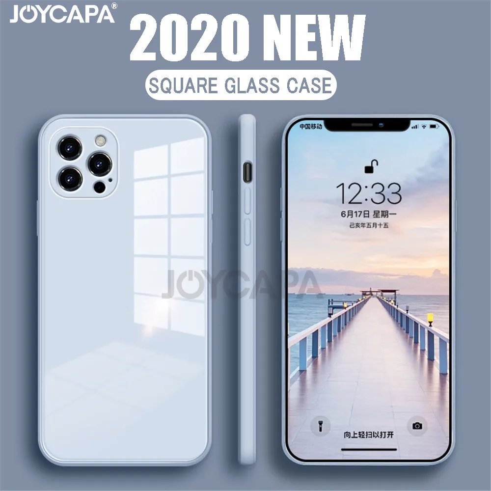 New Square Liquid Glass Phone Case For iPhone 11 12 Pro Xs Max XR X 7 8 Plus SE 2 Luxury Mirror Color Silicone Shockproof Cover | Мобильные