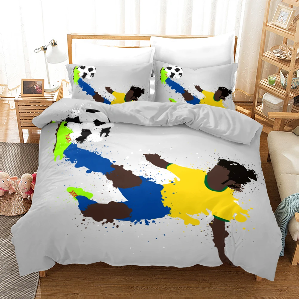 

Lanke 3D Football Bedding Sets,King Queen Size Bed Set,Duvet Cover Bed sheet Pillowcases,Boys bedding set