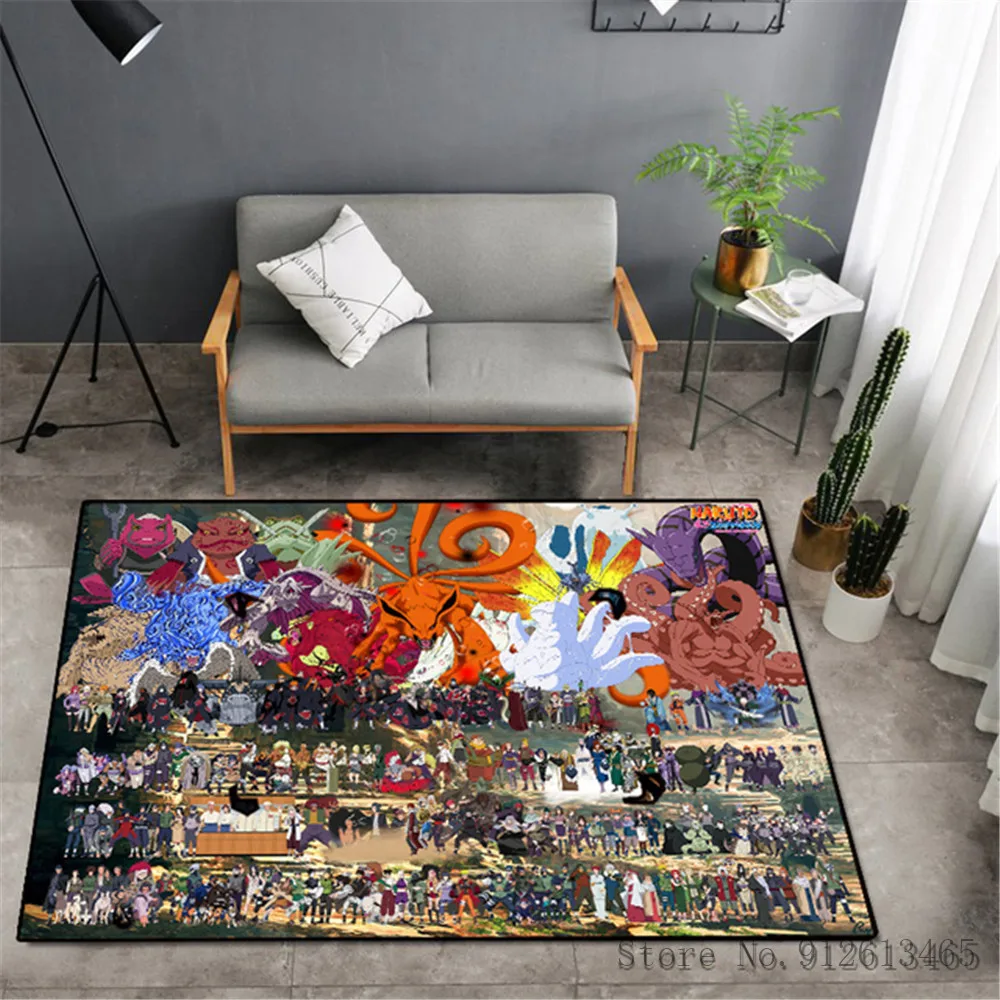 quilt 3D Cartoon Naruto Anime Anime Ninja Uzumaki Uchiha Print Floor Mats area rug Carpets Mats Floor Rug For Living Room Non-slip fitted sheet