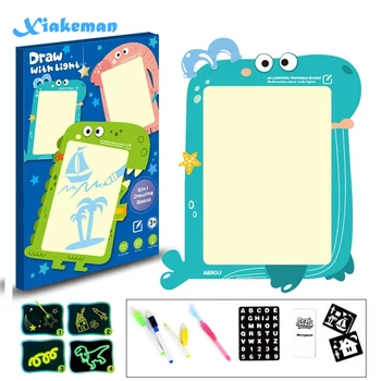 

Fluorescent Drawing Toys, 1 Set (10 Pcs) Children's Educational Led Magic Drawing Board, Light Pen Drawing Board, Kids Writing