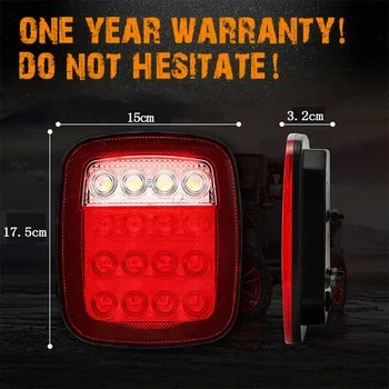 

Accessories Car LED Lights Square Backup 16LED Marker Taillight 1 Pair