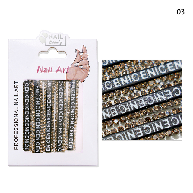 Luxurious Nail Crystal Chains NICE French Wide Lines AB Arbitrary Cut Charms Rhinestones Glass Belt Nail Art Gemchain 3D