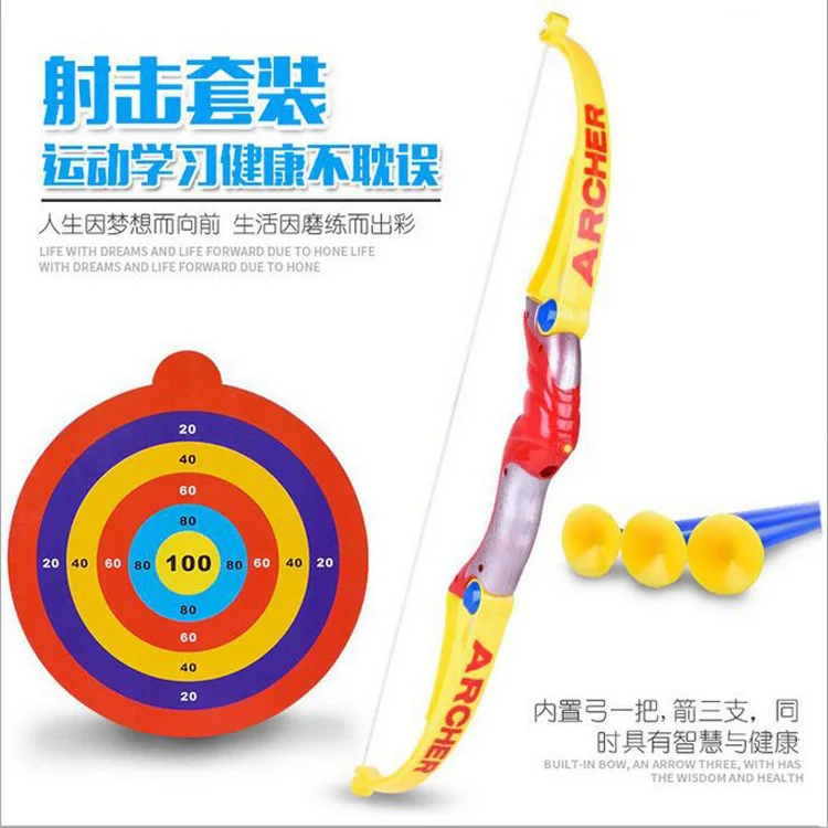 

Children Elasticity Bow And Arrow Toy Shooting Athletic Interactive Model Military Model Outdoor Character Play Props