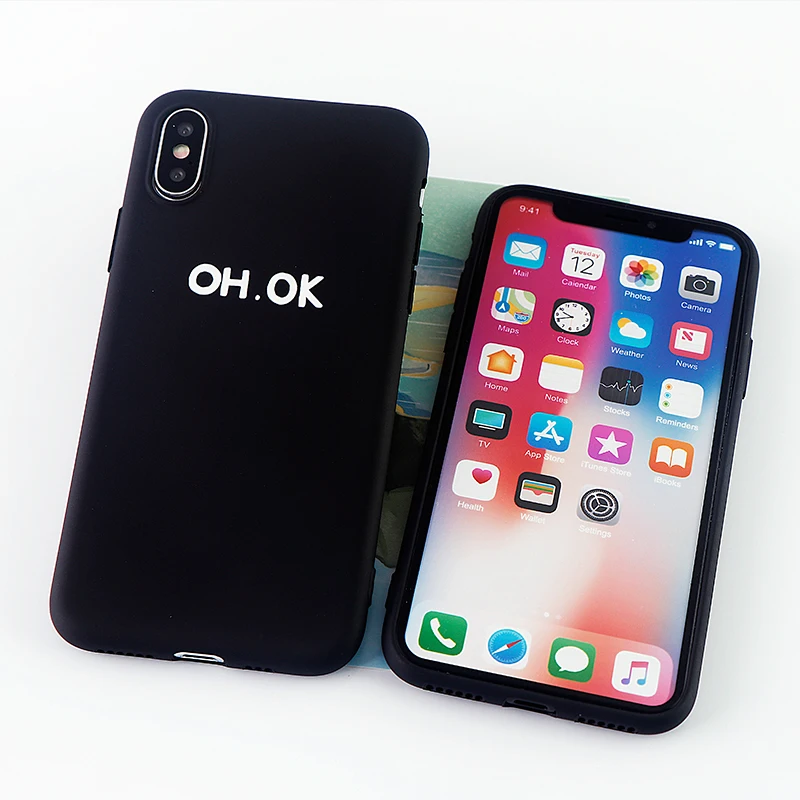 Чехлы для мобильных телефонов с забавными буквами для iPhone X XS MAX XR 8 7 6s Plus, мягкий силиконовый плотный чехол из ТПУ, универсальная задняя крышка, аксессуары - Цвет: 8626-black