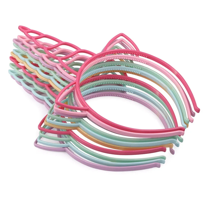 H02 12PCS 12 шт. в упаковке, для девочек, яркие цвета повязка на голову "Единорог" Мой маленький пони; детская лента для волос; ободок для волос; вечерние аксессуары для волос и сердечком и повязка на голову, платье принцессы Пластик повязка на голову "Единорог" - Цвет: H02 12PCS
