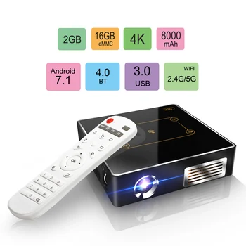 

CSQ C9Plus smart projector 2.4G/5G wifi 2GB RAM 16GB ROM Android 7.1 BT4.0 portable projector 8000mAh super long endurance