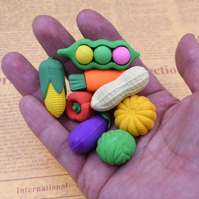 Милый цветной карандаш (4 шт./лот) новинка маленькие Ластики для фруктов овощей