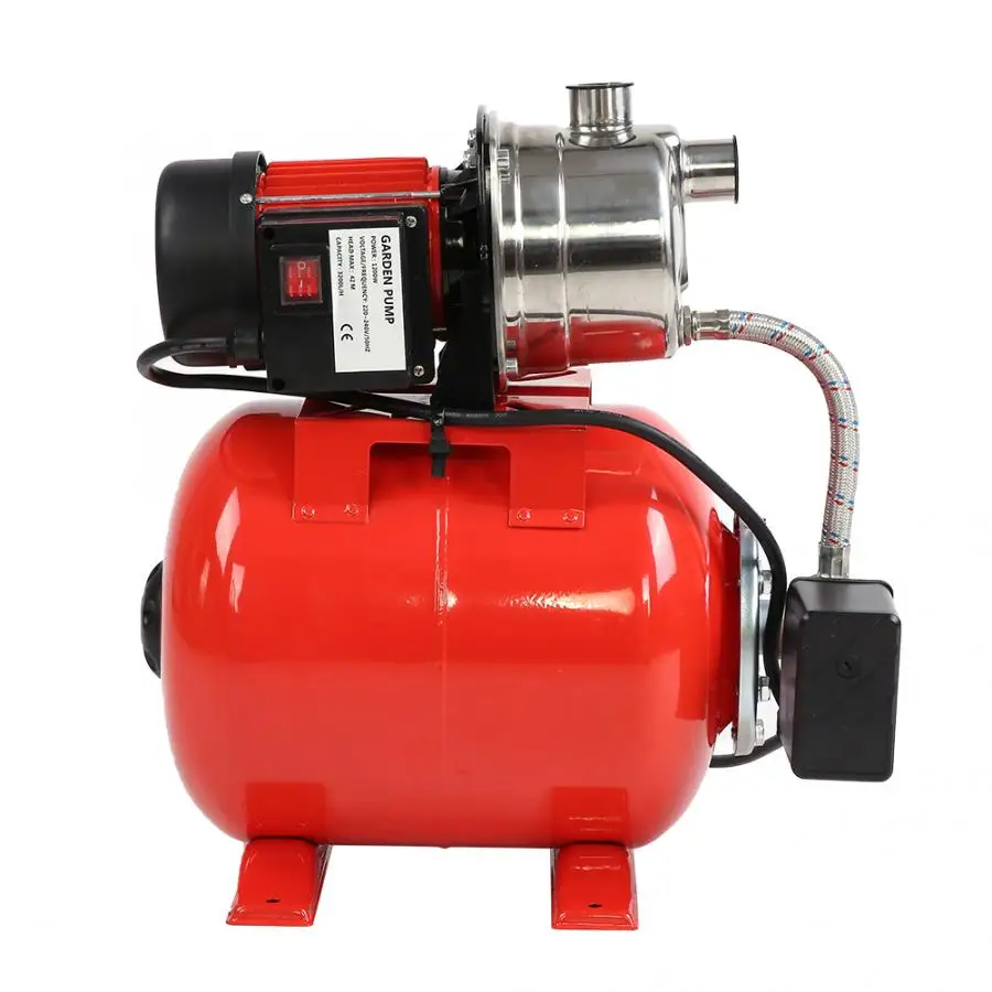 

1200W Stainless Steel Pump Shallow Well Jet Pump Garden Irrigation EU Plug 220V Pressure Boost Pump