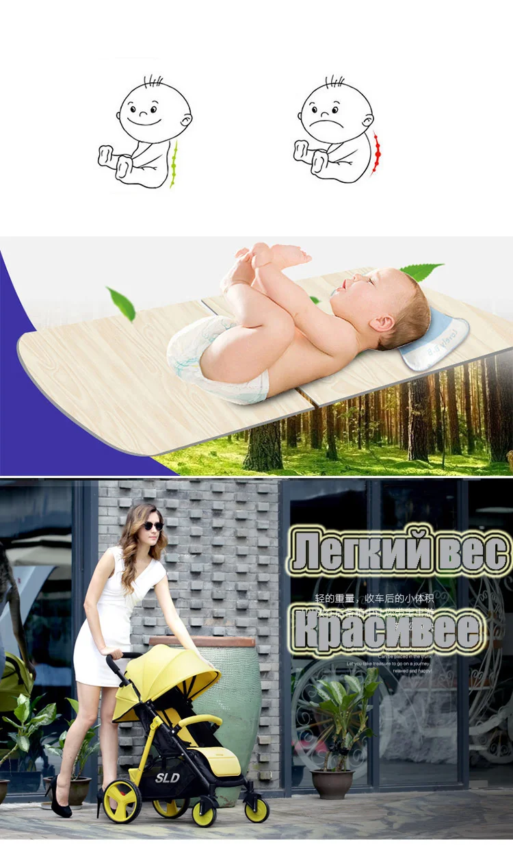 Luxury baby stroller scientific design folds easily and conveniently 0-3 years  carrying capacity steel frame EVA wheels