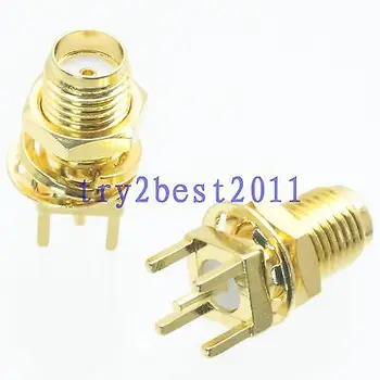 

DHL/EMS 100pcs Connector SMA jack pin bulkhead solder PCB mount RF COAXIAL straight -C1