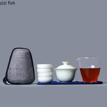 Набор из 7 предметов керамический s один горшок четыре чашки чайные наборы портативные дорожные офисные чашки керамический чайный контейнер для кофе с сумкой