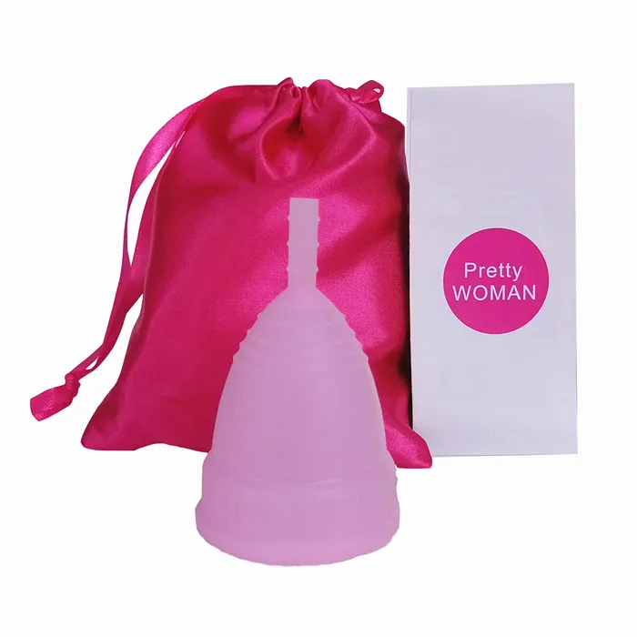 Менструальная чашка из медицинского силикона, Женская гигиена, Женская чашка, Женская чашка, копа, менструальная копа, менструальная De Silicona Medica - Цвет: A7-1Cup-1Bag-Pink