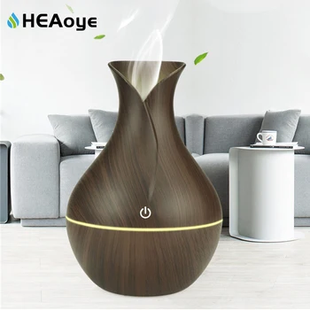 

USB Wood Grain Essential Oil Diffuser Ultrasonic Air Humidifier Household Aroma Diffuser Aromatherapy Mist Maker with Light