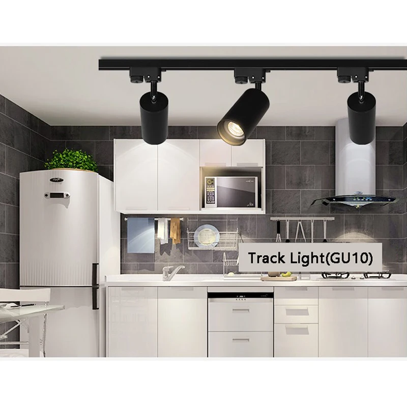 GU10 bulb LED Track Light Spot Light Ceiling Mounted Rail Track Lamp Decorative Led spotlight Track Lighting for Shop