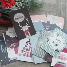10pcs Christmas Winter Forest Style Card As Scrapbooking Party Invitation DIY Decoration Gift Card Message Card Postcard
