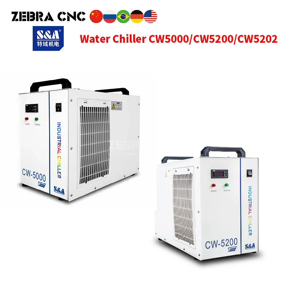 Корабль из Москвы CW 5000 5200 5202 охладитель воды S & A для Co2 лазерный 80W 100W 130W 150W CW5000TG