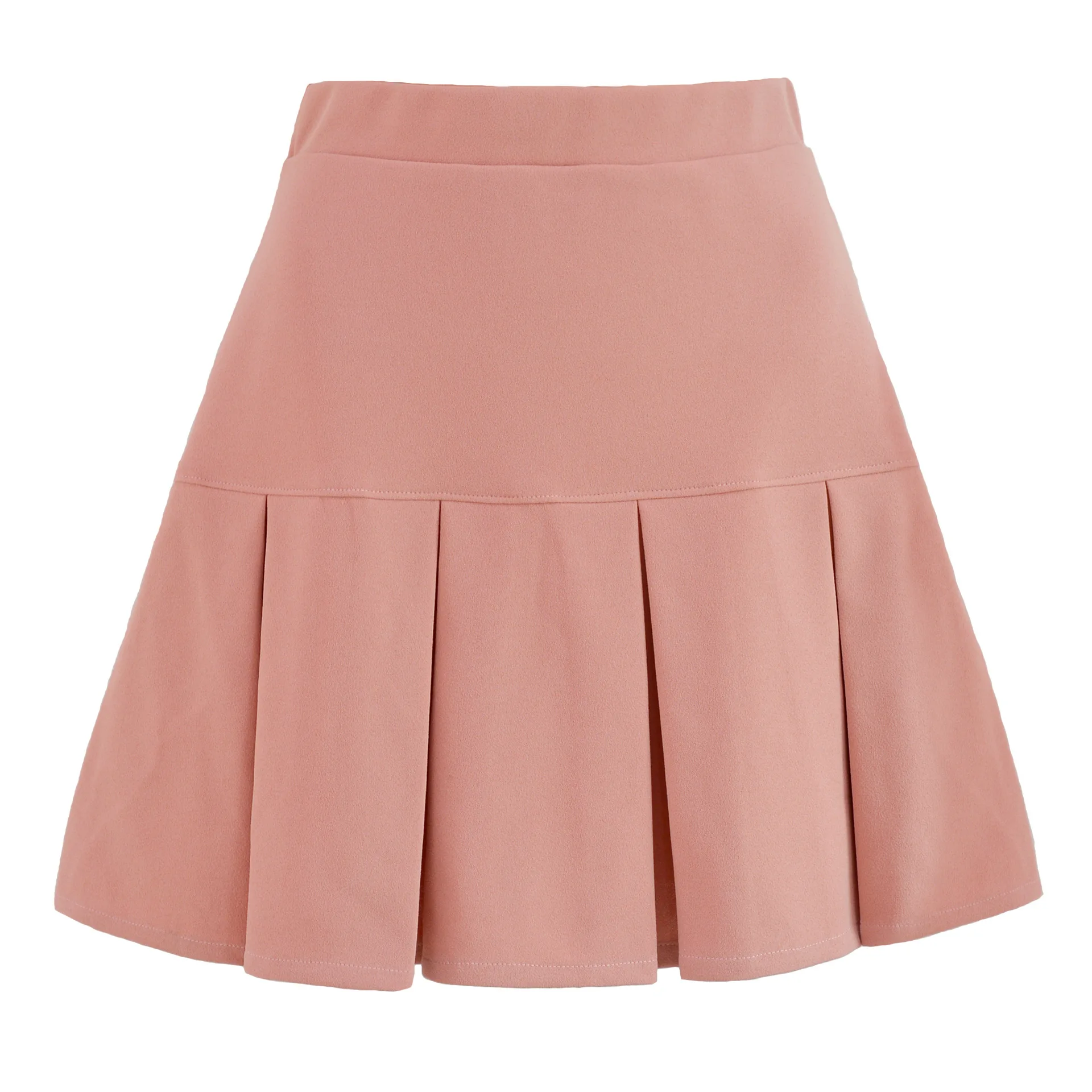 

Autumn and Winter Skirt 2020 New Elastic High Waist Pleated Skirt Solid Color All-match Pleated Skirt