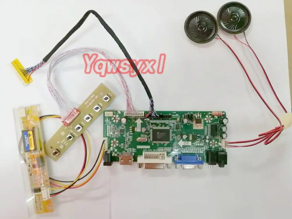 Yqwsyxl пульт управления монитор с динамиком комплект для LTN156AT01 HDMI + DVI VGA ЖК-экран