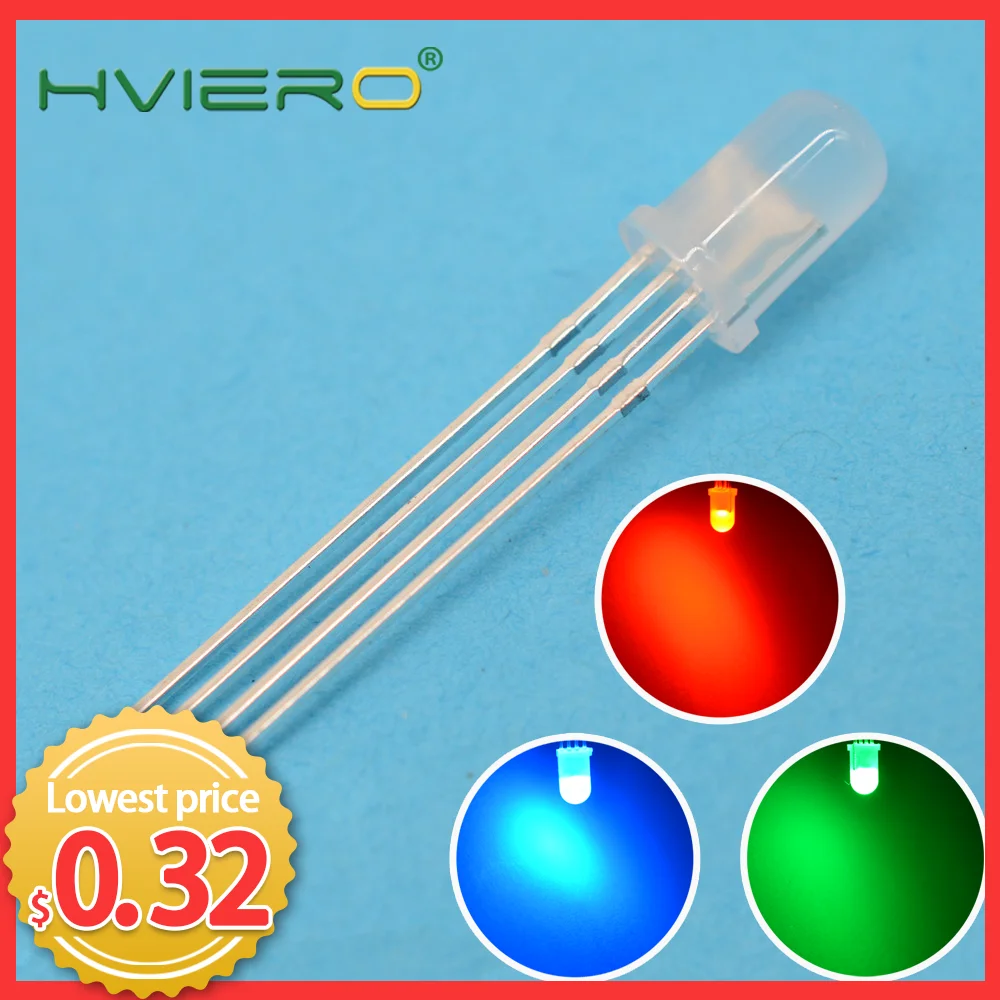 5mm RGB diffused tri-color led Common Cathod 10PCS