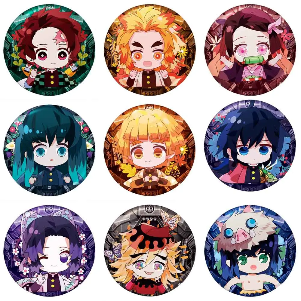Anime Demon Slayer Kimetsu No Yaiba Kamado Tanjirou Cosplay Badge Cartoon Collect Backpacks