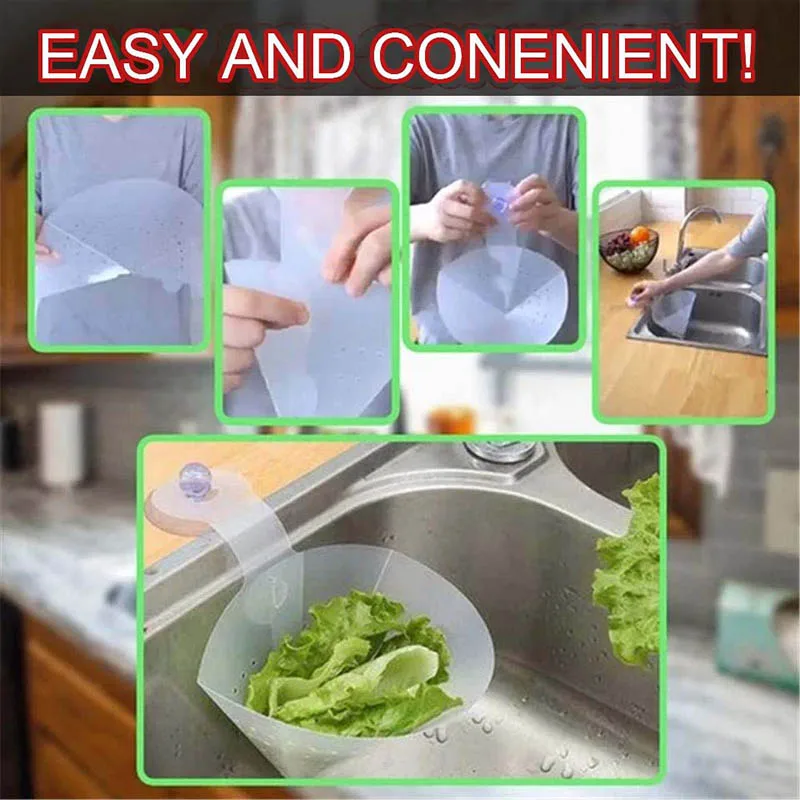 TEENRA Self-standing Drain Filter Collapsible Drain Filter Sink Anti-blocking Device Recyclable Stopper Kitchen Sink Strainer