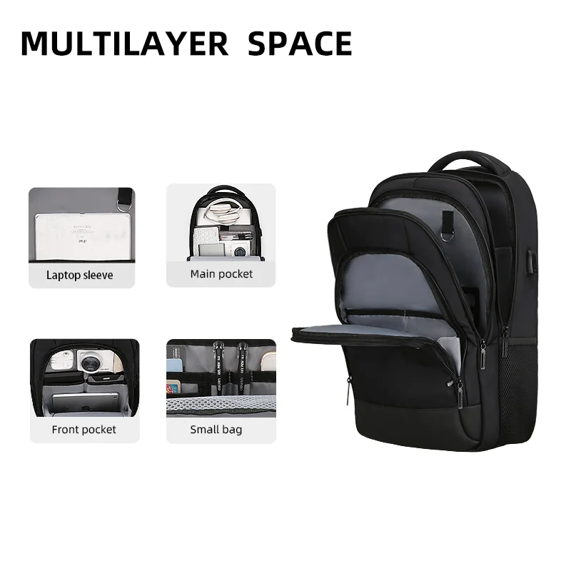 Mark Ryden Fashion 15.6 inch Laptop Backpack Men Multifunctional Waterproof Backpacks Male USB Charging Travel Backpack Mochila