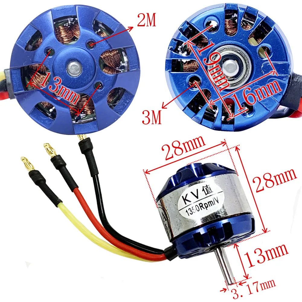 2826 Швейцарский RC бесщеточный двигатель 1350KV для RC квадрокоптера multrotor RC самолет с фиксированным крылом и Квадрокоптер