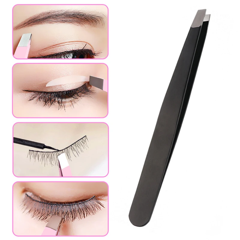 Pinzas de acero inoxidable para cejas, Mini Clip para pestañas, herramienta de maquillaje de belleza, eliminación de vello facial, cortador de cejas, cosmético, 1 Uds.