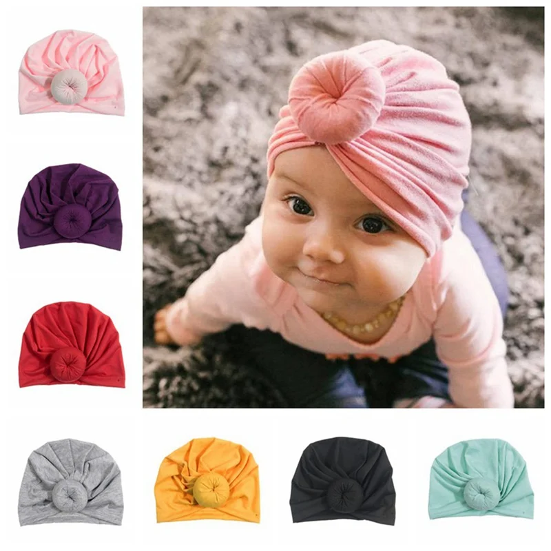 

Newborn Baby Hair Accessories Kids Headband For Girl Solid Color Knotted Headband Turban Hair Band Infant Hat Birthday Gifts