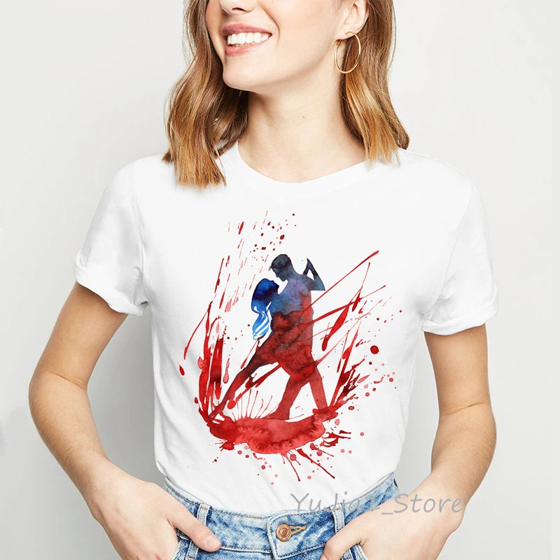 Пара пуанты принт футболка женская Акварельная романтическая балетная дизайнерская футболка kawaii tumblr одежда Топ Женская футболка - Цвет: Y82138