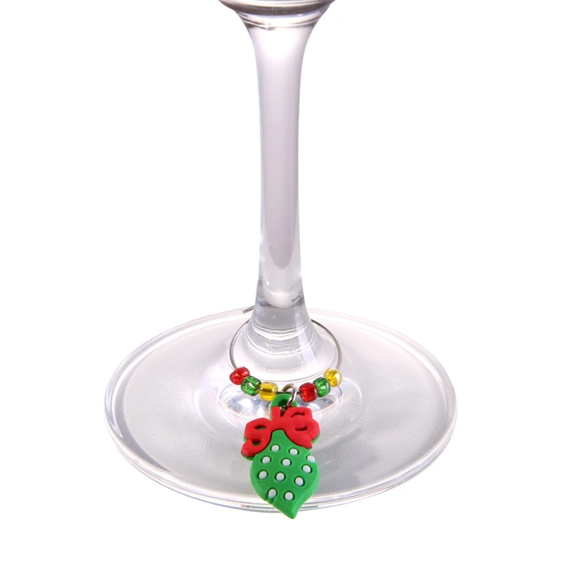 Подвески Стекло 6 шт./компл. Рождество тема бокал для вина Кубок напитки маркеры для шампанское вино пивной, коктейльный стакан es