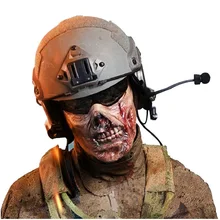 3D Unisex Half Face Cycling Mask Tactical Airsoft Protective Zombie Mask for Military Paintball Hunting CS Halloween Party Mask