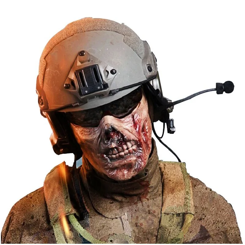 

3D Unisex Half Face Cycling Mask Tactical Airsoft Protective Zombie Mask for Military Paintball Hunting CS Halloween Party Mask