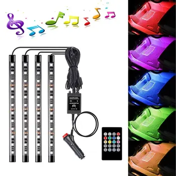 

Car LED Strip Light, Caca 48 LEDs Multicolor Music Car Interior Lights Under Dash Lighting Waterproof Kit with Sound Active