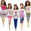 5 ensemble fait main mode tenue quotidien tenue décontracté Blouse chemise gilet bas pantalon jupe vêtements pour Barbie poupée accessoires cadeau ► Photo 2/6