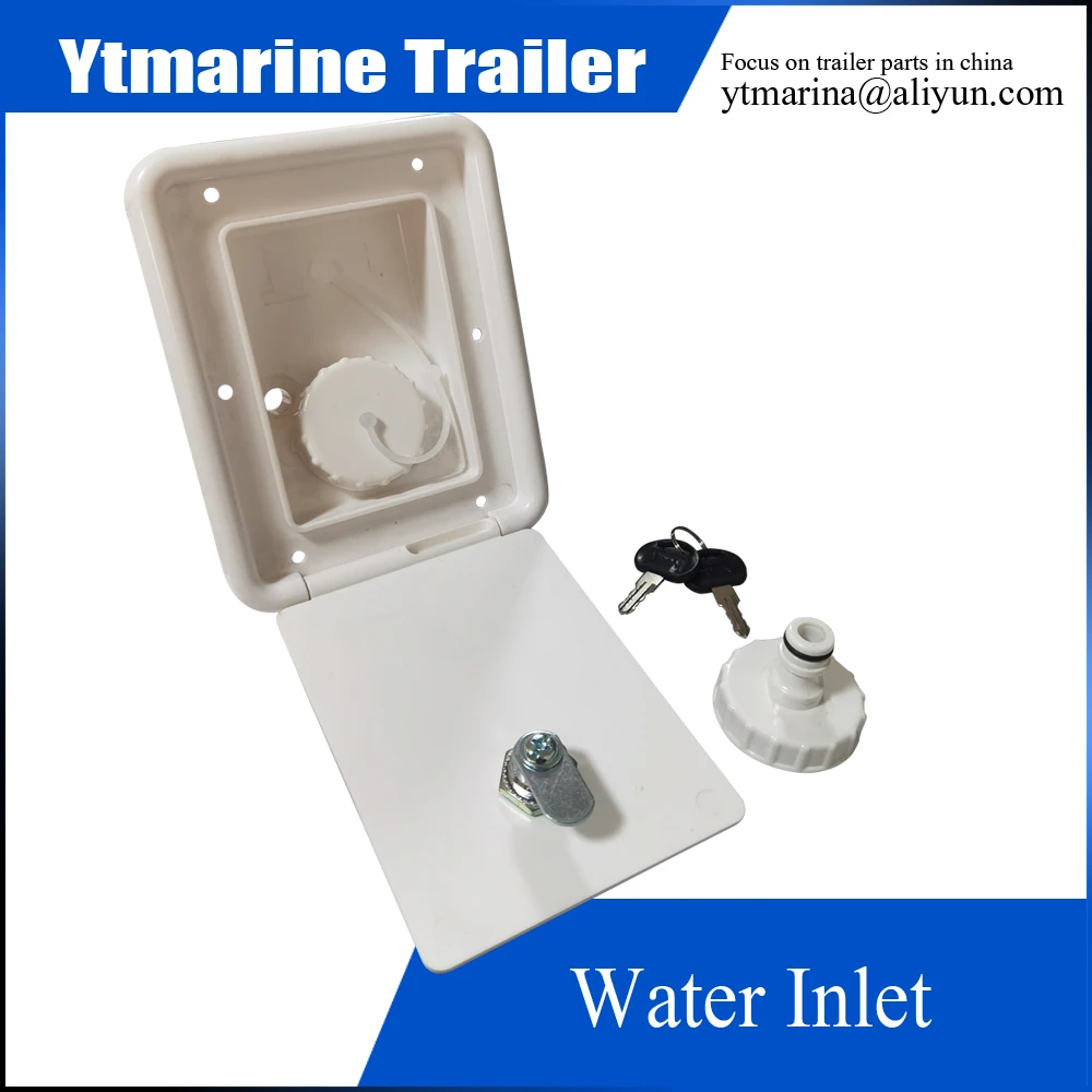 

White Water Inlet Hatch RV Trailer Accessories Water Inlet with Lock Water Inlet car with Water Cover
