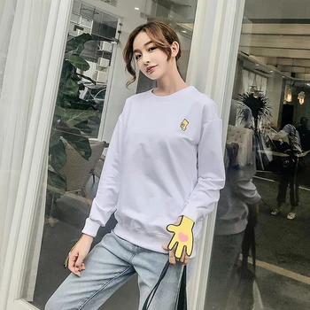 

Solid color sweatshirt autumn and winter women's sweatshirt casual hoodie