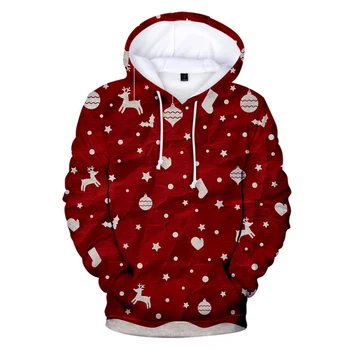 

Christmas Fashion 3D Digital Printing Christmas Men And Women Couple Cute Hooded Sweatshirt